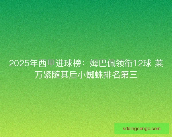 2025年西甲进球榜：姆巴佩领衔12球 莱万紧随其后小蜘蛛排名第三