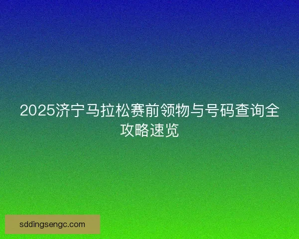 2025济宁马拉松赛前领物与号码查询全攻略速览