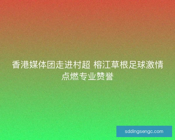 香港媒体团走进村超 榕江草根足球激情点燃专业赞誉 香港媒体团走进村超 榕江草根足球激情点燃专业赞誉