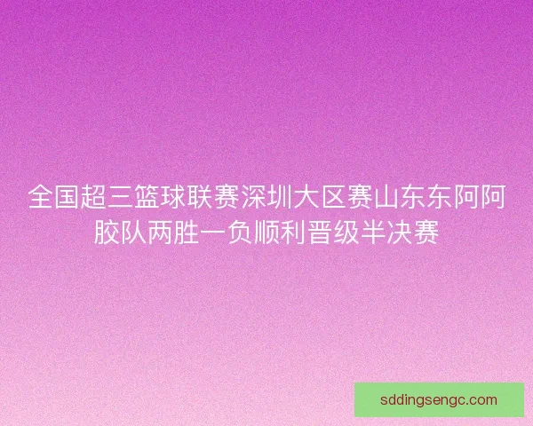 全国超三篮球联赛深圳大区赛山东东阿阿胶队两胜一负顺利晋级半决赛 全国超三篮球联赛深圳大区赛山东东阿阿胶队两胜一负顺利晋级半决赛